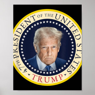Poster 47e Président Trump Sceau de Portrait Officiel 4e 