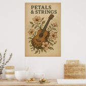 Poster 48, bloemblaadjes en strijkers,  kunst (Keuken)