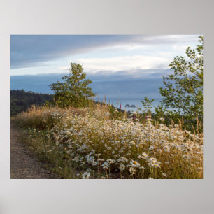 Poster 48" x 36", Twin Rocks Summer View à Dusk