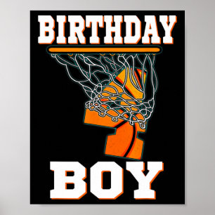 Poster 4 Ans Bysketbyll Boy 4e anniversaire fête Cele