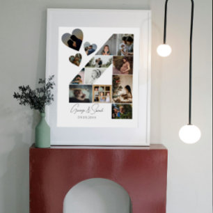 Poster 4 ans Ensemble Photo Collage Anniversaire Mariage