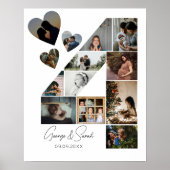 Poster 4 ans Ensemble Photo Collage Anniversaire Mariage (Devant)