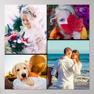 Poster 4 Black Sjabloon met foto's afgerond