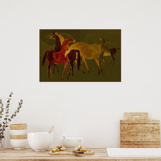 POSTER 4 CHEVAUX II (Cuisine)