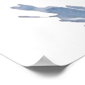 Poster 4 indigo peinture abstraite de pissenlit (Coin)