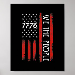 Poster 4 juillet 1776 s Pour Hommes Nous Le Peuple Améric