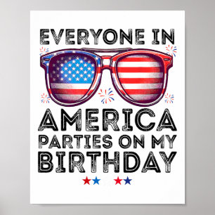 Poster 4 juillet 2025 Tout Le Monde En Amérique Fête Sur