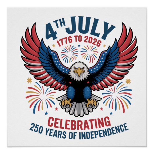 Poster 4 juillet 2026 - Célébration de 250 Ans (Devant)