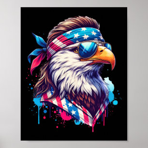 Poster 4 juillet Aigle Funny Patriotique Juillet 4 Usa Mu