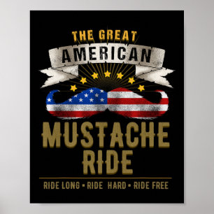 Poster 4 juillet Américain De La Moustache Pour Patriotiq