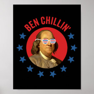 Poster 4 juillet amusant - Ben Chillin' - Chill Ben Frank