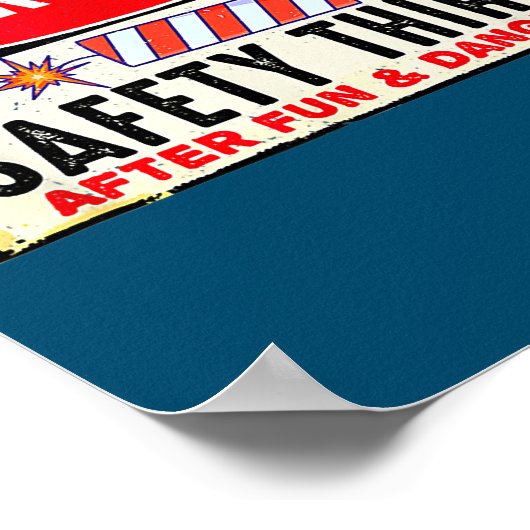 Poster 4 juillet amusants feux d'artifice pétards Sécurit (Coin)