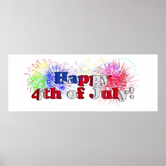 Poster 4 juillet avec feux d'artifice (Devant)