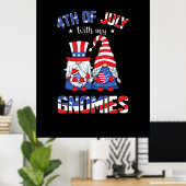 Poster 4 juillet Avec Mes Gnomies Patriotique Gnome (Bureau à domicile)