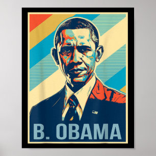 Poster 4 juillet Barack Obama Président Retro Patriotique