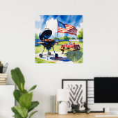 Poster 4 juillet barbecue Fête Grill (Bureau à domicile)