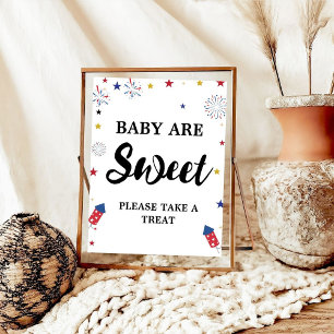 Poster 4 juillet bébé sont doux baby shower faveur