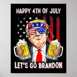 Poster 4 juillet Bière Brandon Trump Bière Ameri