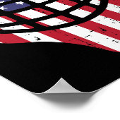 Poster 4 juillet Casque de hockey sur glace Amérique Drap (Coin)