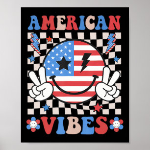 Poster 4 juillet Chemise Femmes Hommes Enfants Vibes Amér
