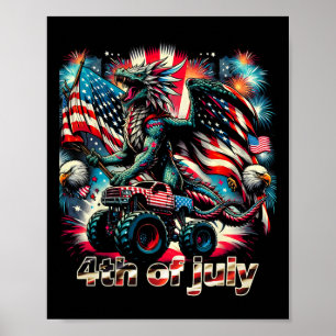 Poster 4 juillet Dragon Monster Truck Byld Eagle Amérique