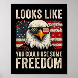 Poster 4 juillet Drapeau américain Meme a l'air d'avoir b