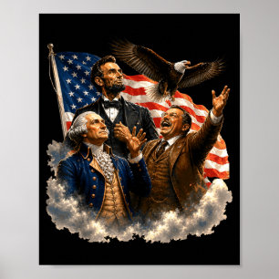 Poster 4 juillet drapeau américain patriotique drôle