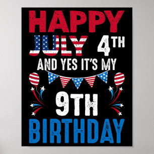 Poster 4 juillet Et oui c'est mon 9e anniversaire America