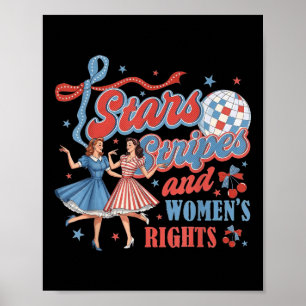 Poster 4 juillet Féministe étoiles bandes et droits des f