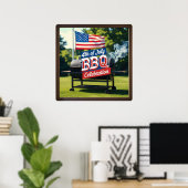 Poster 4 juillet Fête du barbecue (Bureau à domicile)