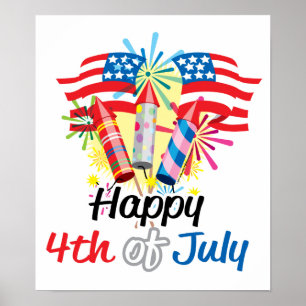 Poster 4 juillet feux d'artifice