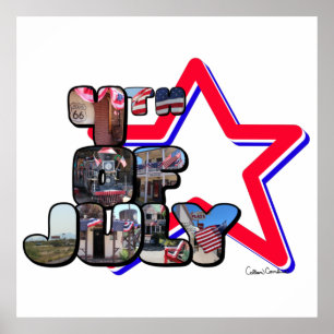 Poster 4 juillet Grande Lettre Étoile