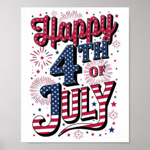 Poster 4 juillet heureux