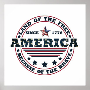 Poster 4 juillet heureux