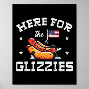 Poster 4 juillet Ici Pour Glizzies Hotdog Patriot Men W