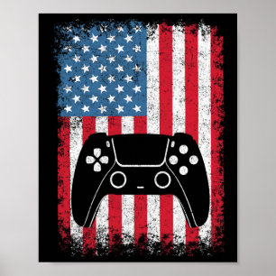 Poster 4 juillet Jeu Vidéo Gamer Enfants Garçons Hommes U