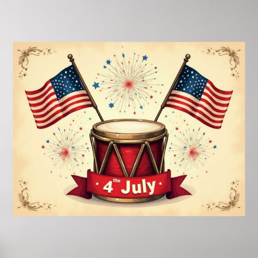 Poster 4 juillet, Jour de l'Indépendance, (Devant)