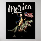 Poster 4 juillet Merica George Washington à cheval sur un (Devant)