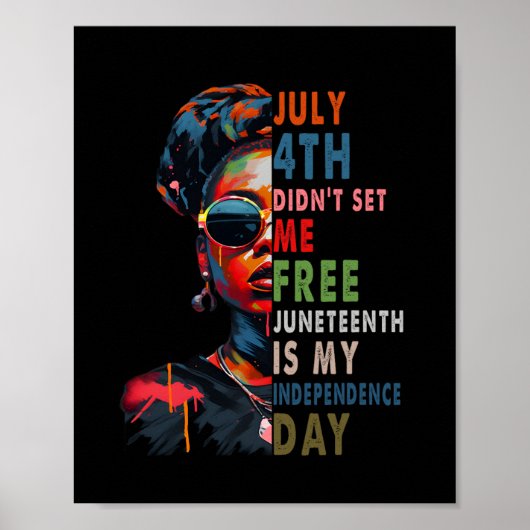 Poster 4 juillet ne m'a pas libéré Juneteenth est mon ind (Devant)