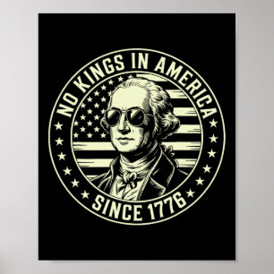 Poster 4 juillet Pas De Rois En Amérique George Washingto