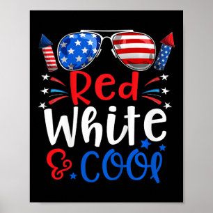 Poster 4 juillet Rouge Blanc Et Cool Patriotique Garçons