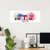 Poster 4 juillet Texte Avec Fireworks (1) (Bureau à domicile)