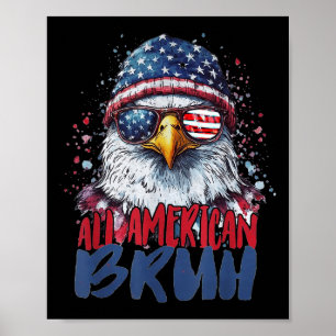 Poster 4 juillet Tous Américains Bruh Eagle Enfants Ado