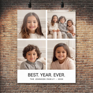 Poster 4 Photo Collage Minimaliste - Meilleure Année Jama