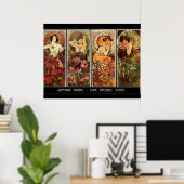 Poster 4 Pierres Alphonse Mucha Imprimer (Bureau à domicile)