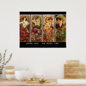 Poster 4 Pierres Alphonse Mucha Imprimer (Cuisine)