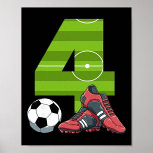 Poster 4 Soccer d'anniversaire Premier Football d'anniver