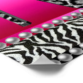Poster 4 Stephanie Banner Hot rose Zebra Leopard (Coin)
