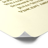 Poster 4 Table Gold Frills Mariage Seating Chart Cream (Coin)