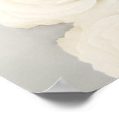 Poster 4 Table Rose blanche Élégante carte de mariage (Coin)